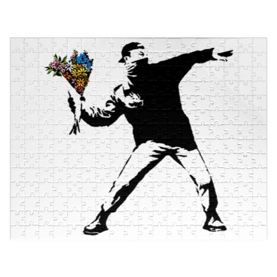 Banksy Rage Flower Thrower Jigsaw Puzzles