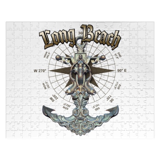Long Beach Anchor Nautical Sailing Boat Summer Jigsaw Puzzles