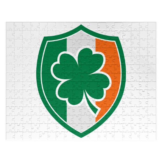 Ireland Flag - Irish - Ire -St Patricks day-Clover Jigsaw Puzzles