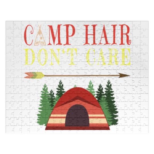 Camp Hair - Don't Care - Funny Camping Camper Jigsaw Puzzles