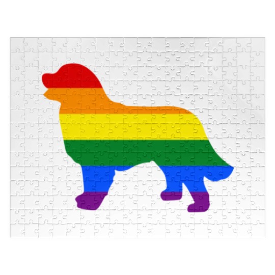 Gay Pride Dog Bernese Mountain Dog Gay Pride Dog Apparel Jigsaw Puzzles