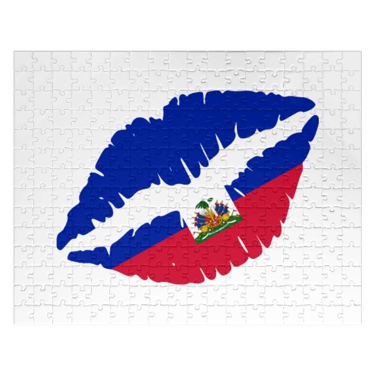 Haiti Kiss Flag Club Soccer Gift Idea Birthday Jigsaw Puzzles