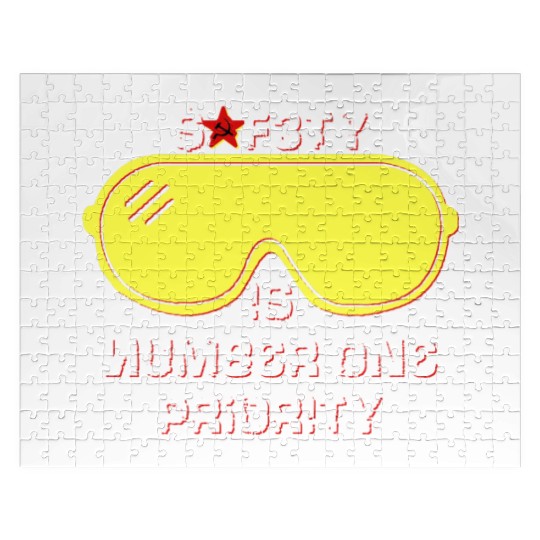 Safety Is Number One Priority - Crazy Russian Hacker Safetyglasses Jigsaw Puzzles