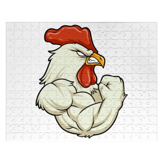 Rooster At The Gym | Fitness Training Muscles Jigsaw Puzzles