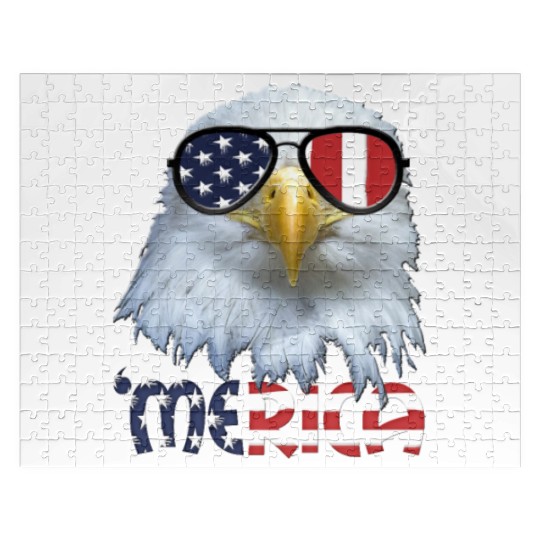 American Eagle 4th July US Merica Election Gift Jigsaw Puzzles