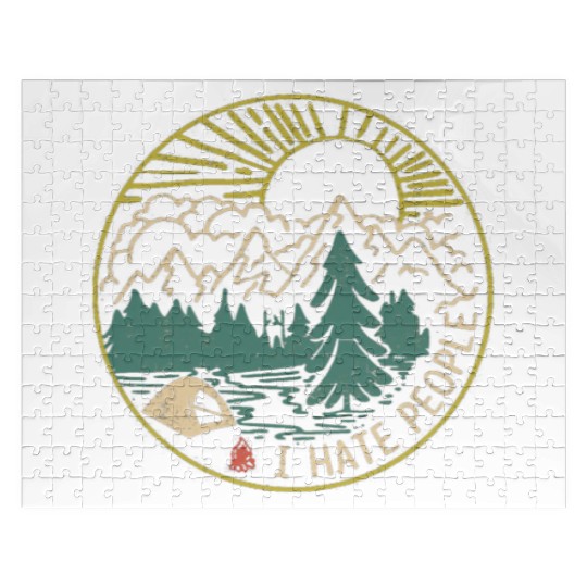 I hate people camping hiking Jigsaw Puzzles