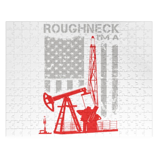 Driller - roughneck - oilfield - oilfield flag u Jigsaw Puzzles