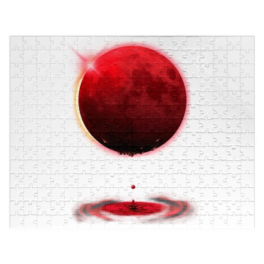 Vampire werewolf blood red moon eclipse Jigsaw Puzzles