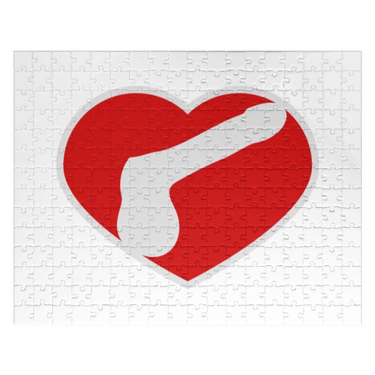 logo i love heart gay gay cock lover penis big man Jigsaw Puzzles