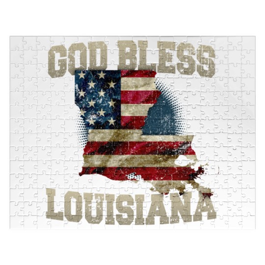 God Bless Louisiana Gift Proud Strong Awesome Design Gift Jigsaw Puzzles