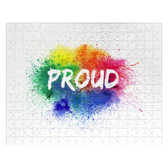 PROUD Color Splash LGBT Gay Pride Rainbow Jigsaw Puzzles
