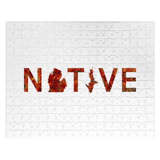 Native Michigan Red Autumn Foliage Jigsaw Puzzles