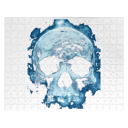 Blue Flame Halloween Death Skull Jigsaw Puzzles