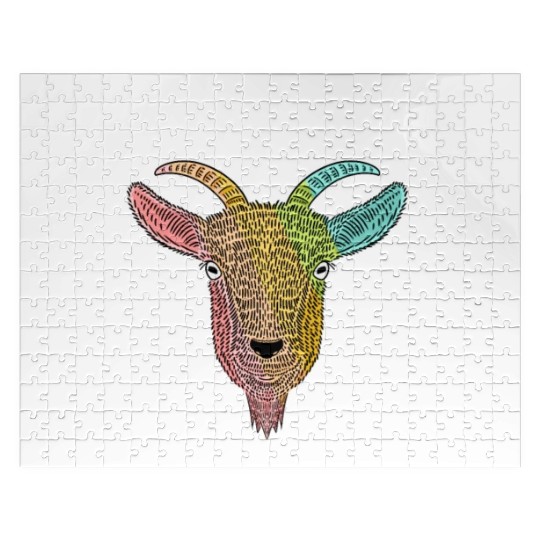 Cool LGBT Goat Amazing Rainbow Positive Saying Jigsaw Puzzles