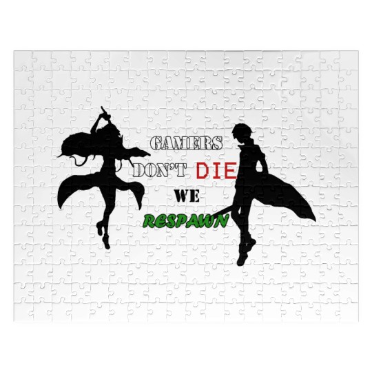 Gamers Dont Die We Respawn (SAO EDITION) Jigsaw Puzzles
