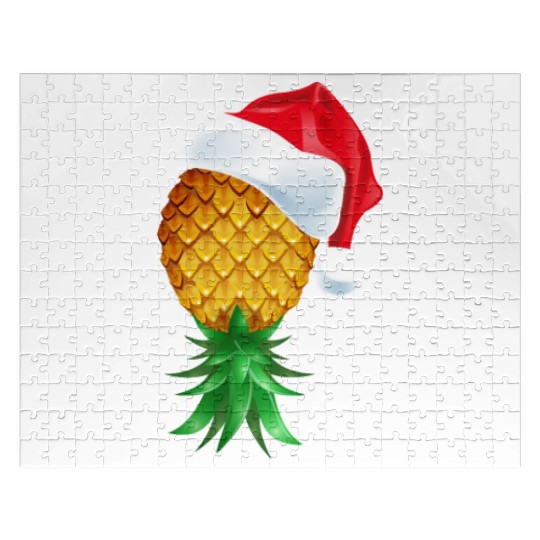Santa Hat Swinger Upside Down Pineapple Jigsaw Puzzles