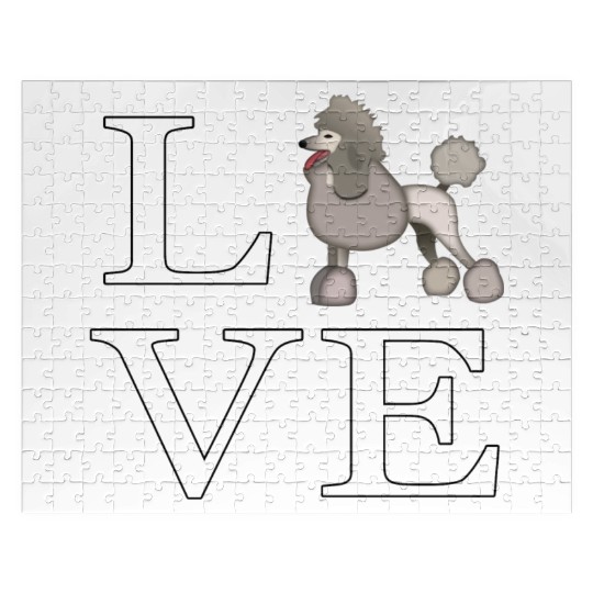 Love Dogs Poodle Dog _emoji icon smiley emoticon Jigsaw Puzzles