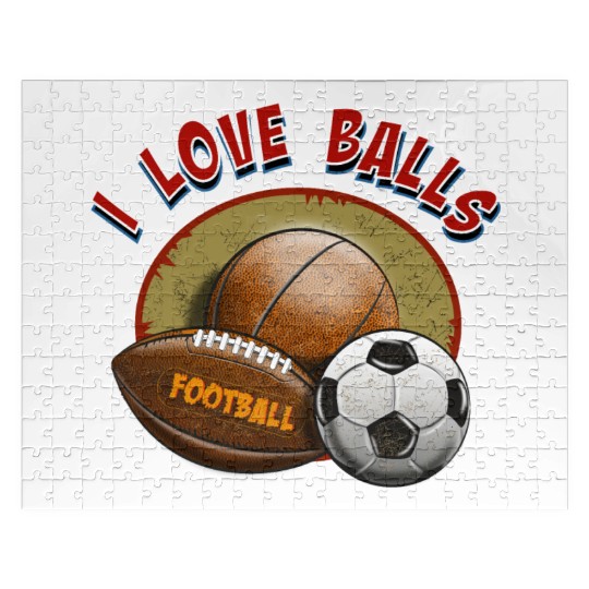 I love balls, basketball, football, soccer Jigsaw Puzzles