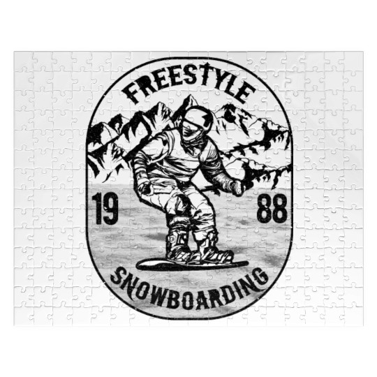 Freestyle Snowboarding Graphic Design Jigsaw Puzzles