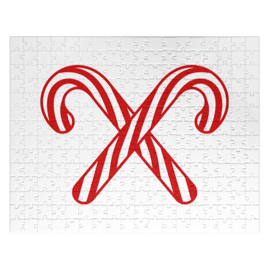 cross 2 candy cane x delicious candy sugar sweet h Jigsaw Puzzles