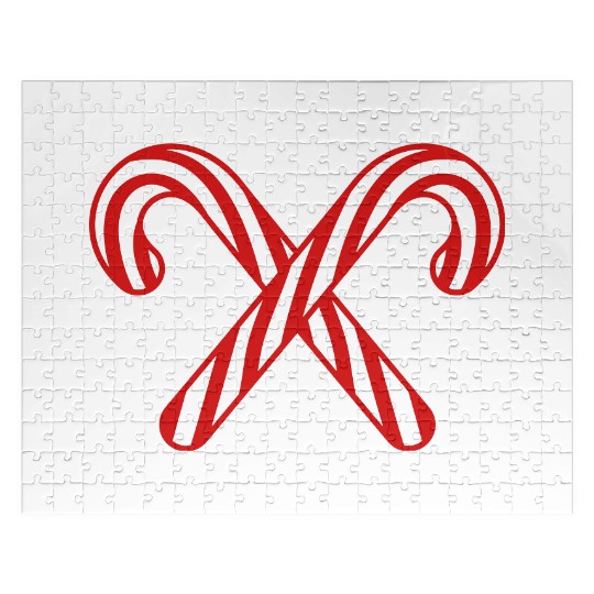 2 candy cane cross x delicious candy sugar sweet h Jigsaw Puzzles