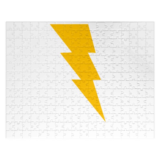 Lightning Bolt - Black Jigsaw Puzzles