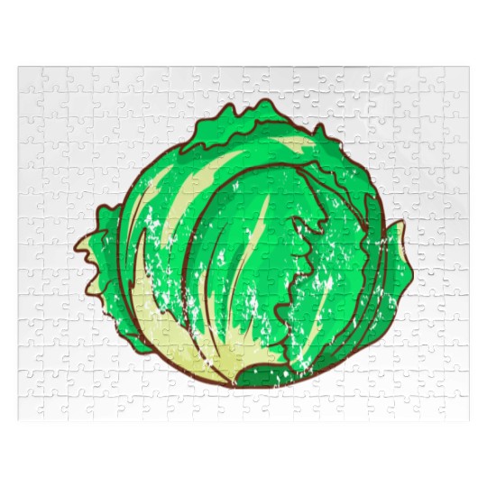 Retro Vintage Grunge Style Lettuce Jigsaw Puzzles