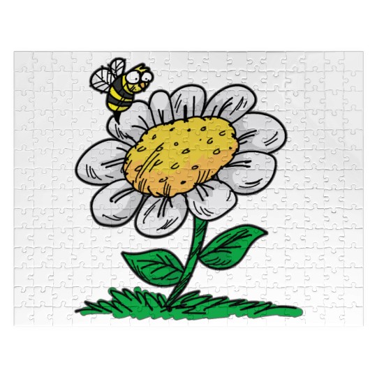 COMMON DAISY FLOWER Bee Cartoon Comic Jigsaw Puzzles