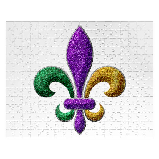 Mardi Gras New Orleans SaintsFleur De Lis Bling Jigsaw Puzzles