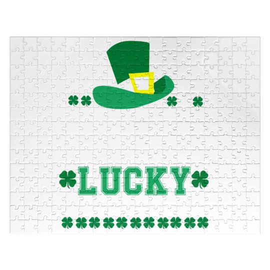 Born Lucky on St Patricks Day Birthday Toddler Jigsaw Puzzles