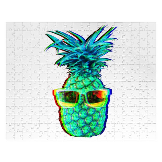 EDM Pineapple EDM Trippy Neon Rave Jigsaw Puzzles