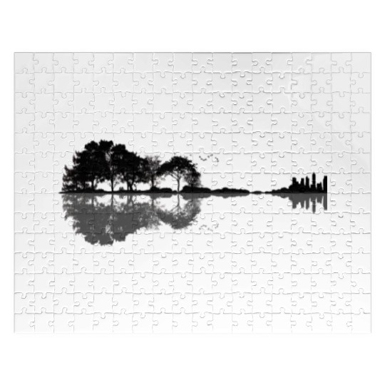 Acoustic Guitar Forest Nature Reflection Musician Jigsaw Puzzles