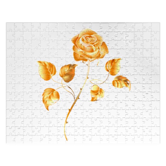 Golden rose gold flower jewelry vip vector image Jigsaw Puzzles