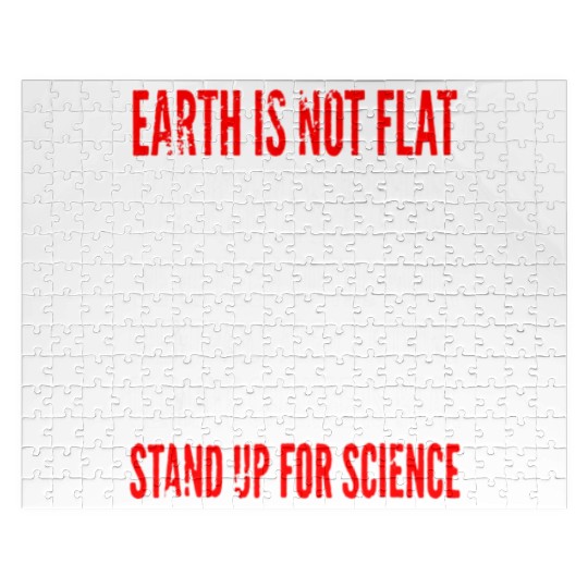 Mens Earth Is Not Flat Stand Up For Science Funny Jigsaw Puzzles