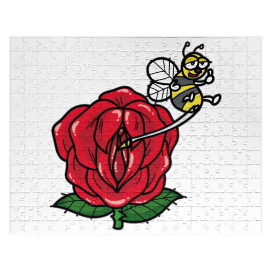 FLOWER VAGINA Deflower Virgin Rose Bee funny Jigsaw Puzzles