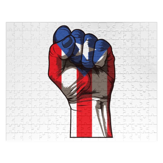 Puerto Rico Fist | Proud Boricua Flag Jigsaw Puzzles