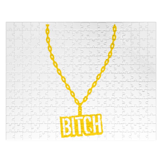 bitch necklace jewelry gold choker fashion beast s Jigsaw Puzzles