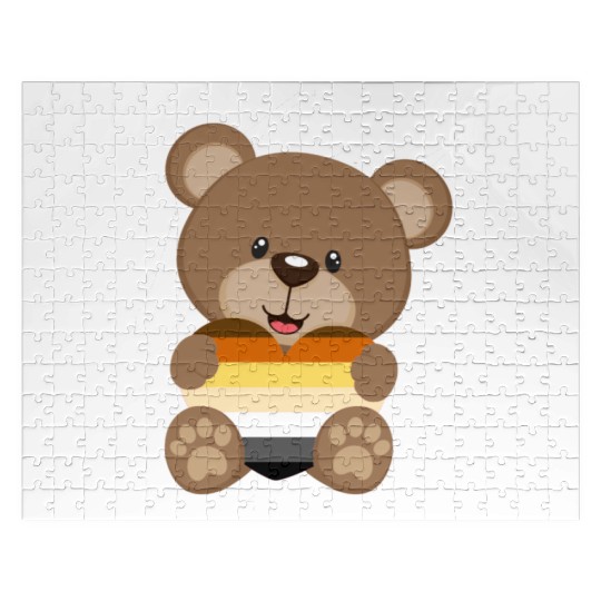Teddy Bear LGBT Gay Pride Cartoon CSD Fetish Jigsaw Puzzles
