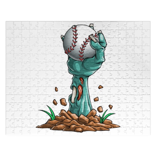Zombie Hands Baseball Funny Halloween Horror Scary Jigsaw Puzzles