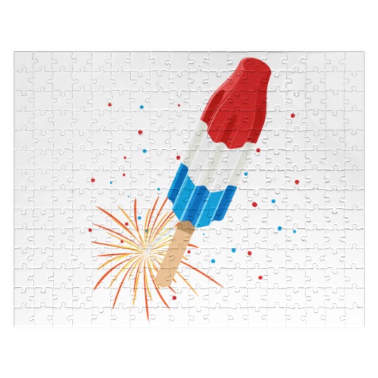 Fireworks Popsicle American Flag 4th of July Jigsaw Puzzles
