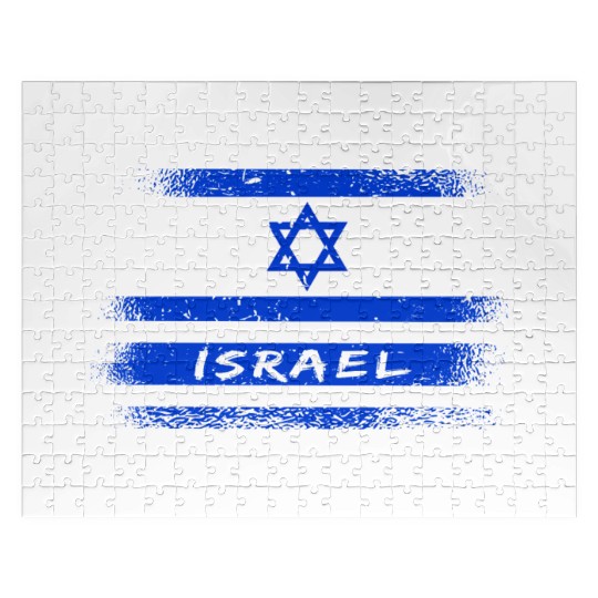 Israel Vintage Flag / Gift Jerusalem Jigsaw Puzzles