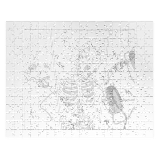 Heavy Metal Skelly (White) Jigsaw Puzzles
