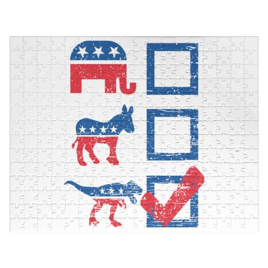 Election Ballot USA Flag Elephant Donkey Dino Gift Jigsaw Puzzles