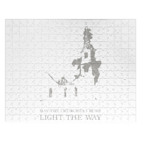 Burning Church Occult Antichrist Satan Atheist Jigsaw Puzzles