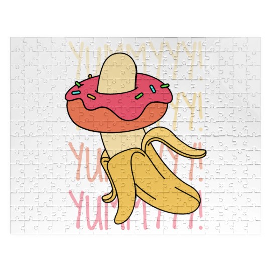 Banana Donut Yummy Delicious Funny Jigsaw Puzzles