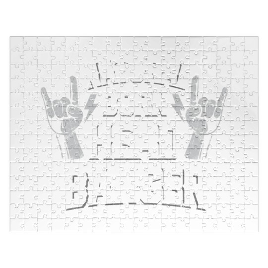 Natural born Headbanger Devil horns Heavy Metal Jigsaw Puzzles