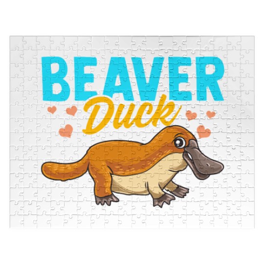 Beaver Duck Platypus Pun Cute Duck Billed Platypus Jigsaw Puzzles