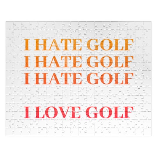 I hate Golf - I love Golf - Golfer Golfing Jigsaw Puzzles