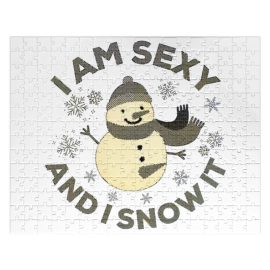 Funny Sexy Snowman Slogan christmas Jigsaw Puzzles