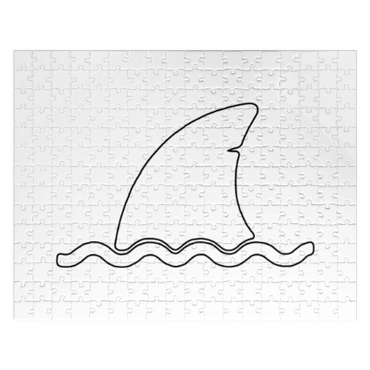 Shark shark fin water sea animal swim present Jigsaw Puzzles
